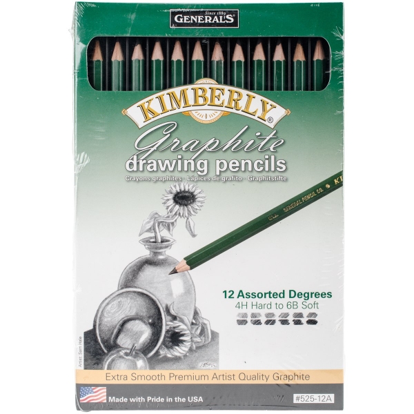 Picture of Generals Kimberly Graphite Drawing Pencils - 12 Assorted Degress (Pack of 12)