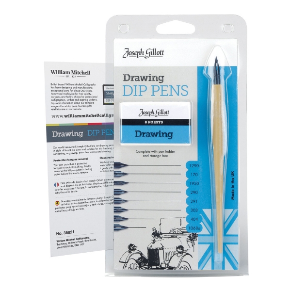 Picture of William Mitchell Drawing Dip Pens