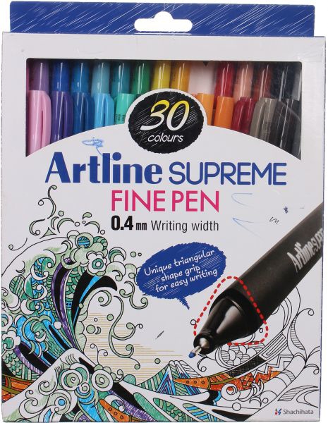 artline Signature 149203 Stylo fin argenté Bleu 0,4 mm : : Maison