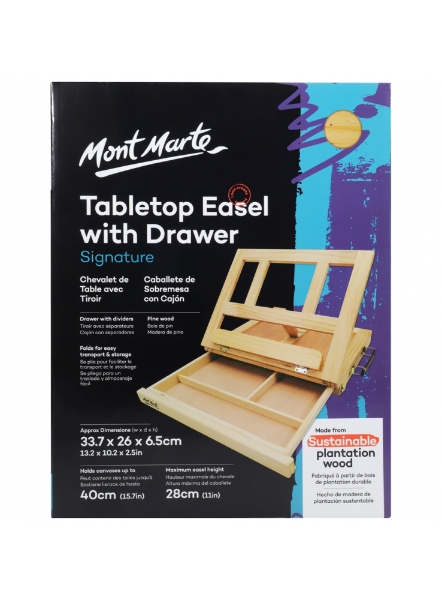 Picture of Mont Marte Tabletop Easel with Drawer - 33.7 x 26 x 6.5cm