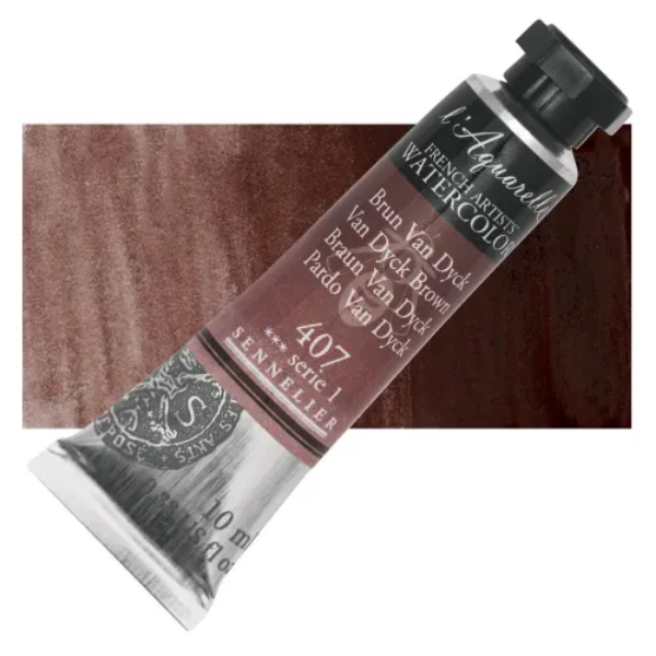 Picture of Sennelier l'Aquarelle Watercolor Series-1 10ml VanDyck Brown (407)