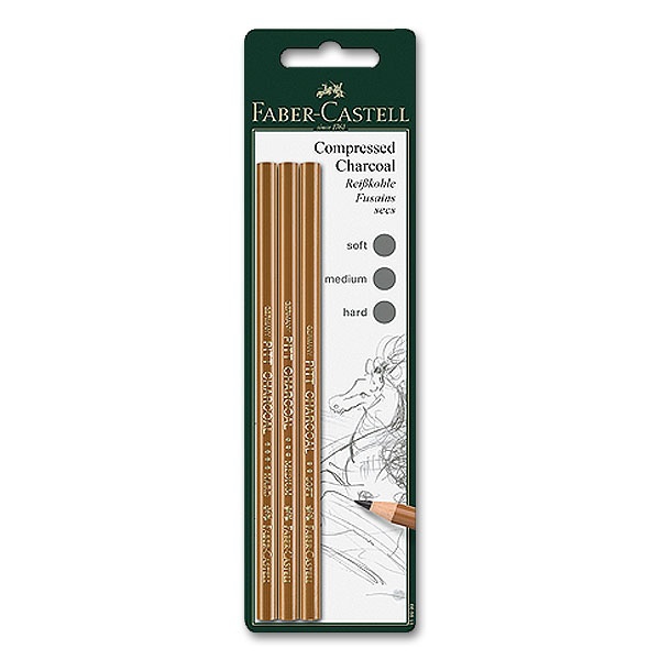 Picture of Faber Castell PITT Compressed Charcoal - Set of 3