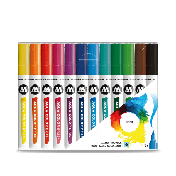 Picture of Molotow aqua colour brush pen basic set -1 (Pack of 12pcs)