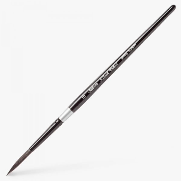 Picture of Silver Brush Black Velvet Script Liner (3007S-8")