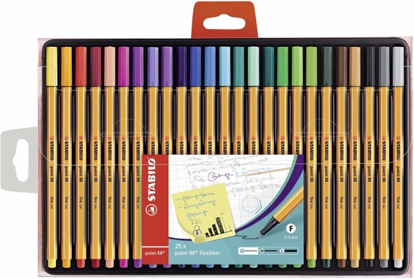 STABILO Point 88 Fineliners -Pack of 25