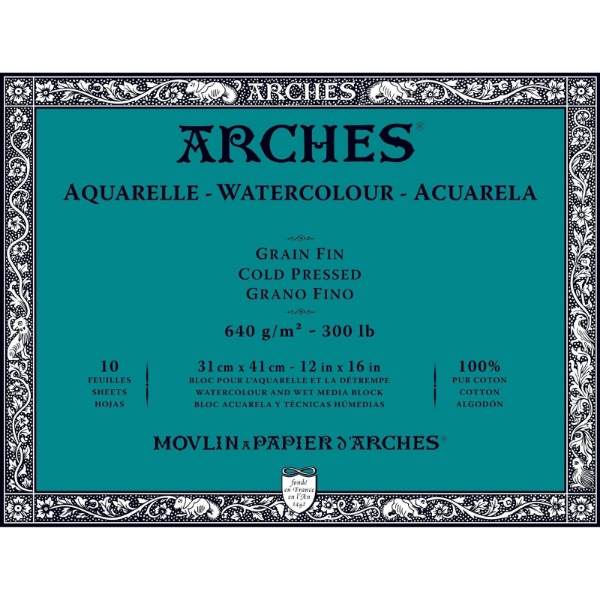 Picture of Arches Watercolor Paper Block Cold Pressed - 640gsm (31x41cm)