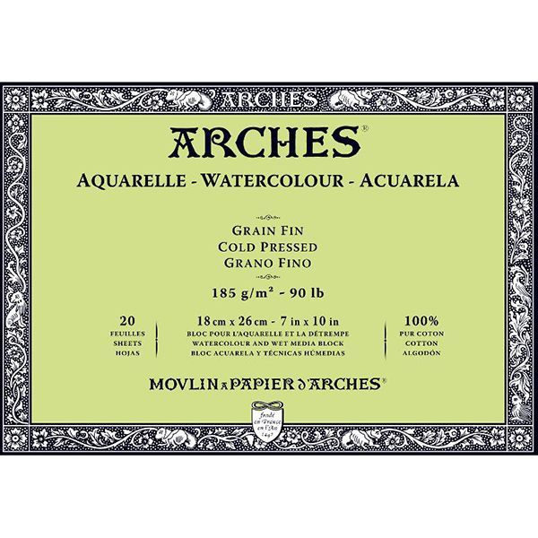 Picture of Arches Watercolor Paper Block Cold Pressed - 185gsm (18x26cm)