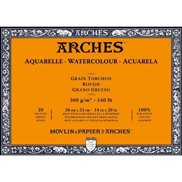Picture of Arches Watercolor Paper Block Rough - 300gsm (36x51cm)