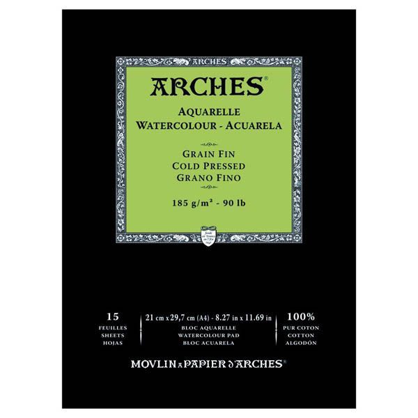 Picture of Arches Watercolor Paper Pad Cold Pressed - 185gsm (21x29.7cm)