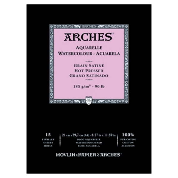 Picture of Arches Watercolor Paper Pad Hot Pressed - 185gsm (21x29.7cm)
