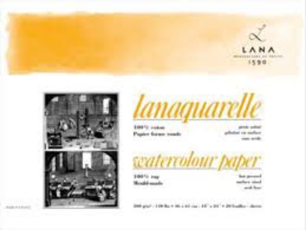 Picture of Lanaquarelle Watercolour Paper Block 20 sheets (Smooth / Stain Grain / Hot Pressed) 46*61 cm