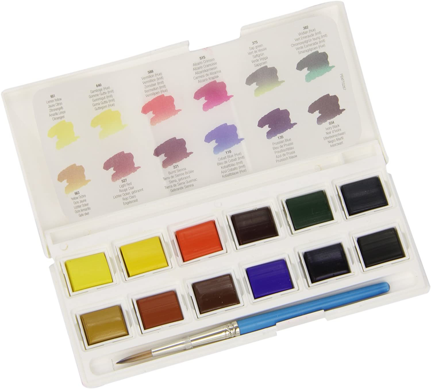 Daler Rowney Watercolour Pocket Set of 12Half pan Box