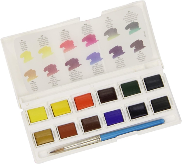 Picture of Daler Rowney Watercolour Pocket - Set of 12 (Half pan Box)