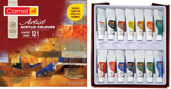 Picture of Camlin Artist Acrylic - Set of 12 x 40ml (Gel Retarder)
