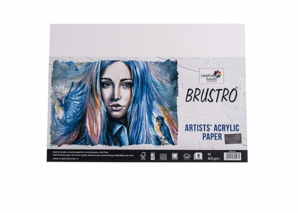 Picture of Brustro Artists Acrylic Paper 400gsm A4 (9+3 Sheets)