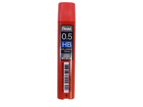 Picture of Pentel Ain Stein 0.5 mm x 60 mm HB Lead, Pack of 12 pcs (C275S-HB)