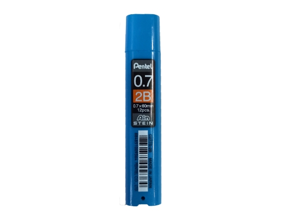 Picture of Pentel Ain Stein 0.7 mm x 60 mm 2B Lead, Pack of 12 pcs (C277S-2B)