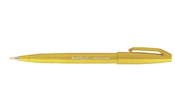 Picture of Pentel Artist Brush Sign Pen -Yellow (SES15C-G)