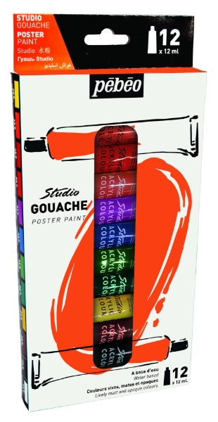 Picture of Pebeo Studio Gouache Poster Paint - Set of 12 (12ml)