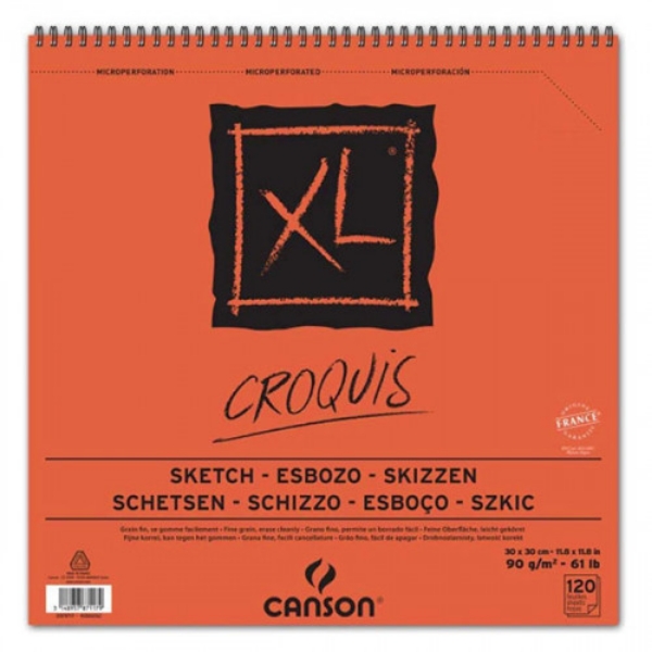Picture of Canson XL Croquis Spiral Album 90 gsm 30x30cm -120 sheets