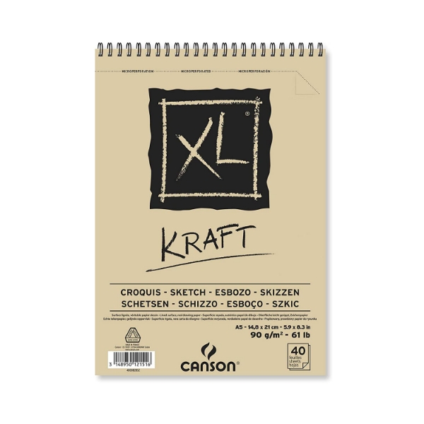 Picture of Canson XL Kraft Lined Spiral Album 90 gsm A5 14.8x21cm 