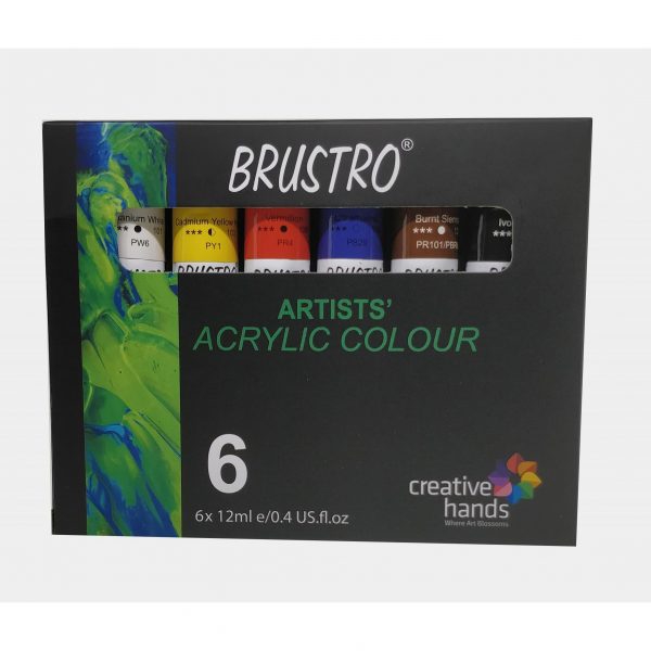Picture of Brustro Artists Acrylic Colour Set Of  6 X 12ml