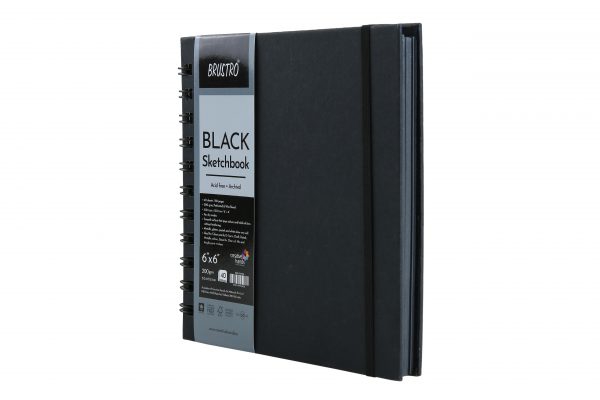 Picture of Brustro Black Sketch Book WiroBound 6x6 200gsm 40s