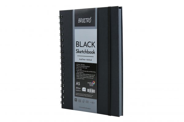 Picture of Brustro Black Sketch Book WiroBound A5 200gsm 40s