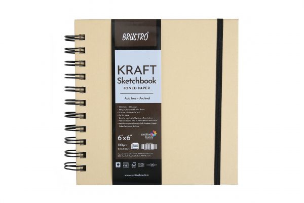 Picture of Brustro Kraft Sketch Book WiroBound 6x6100gsm100sh