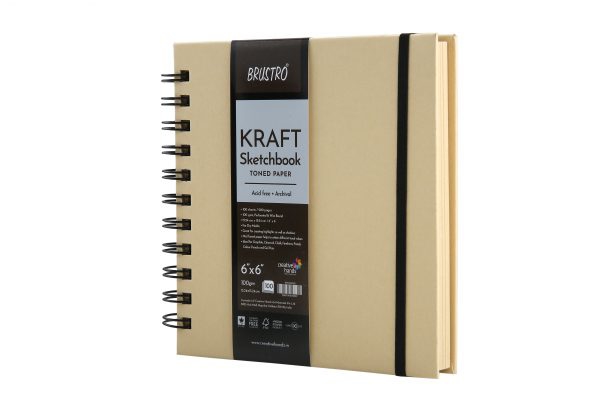 Picture of Brustro Kraft Sketch Book WiroBound 6x6100gsm100sh