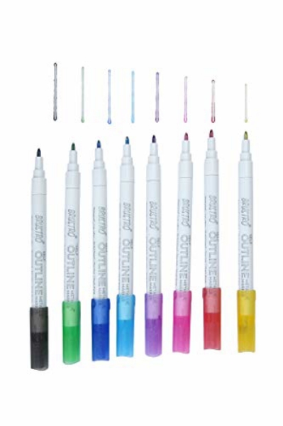 Picture of Brustro Self Outline Metallic Marker Set of 8