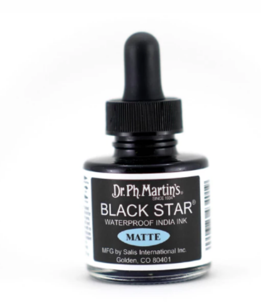 Picture of Dr.Ph.Martin's Black Star WaterProof India Ink MATTE