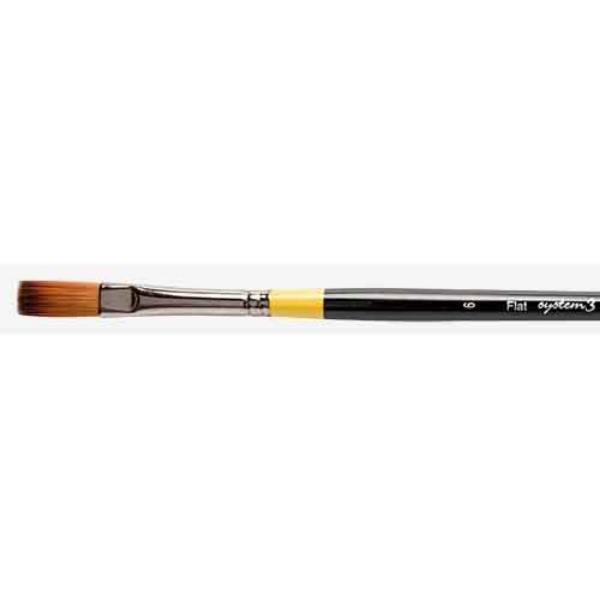 Picture of Daler Rowney System 3 Long Handle Flat Brush - No.6 (SY44)