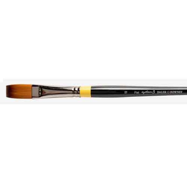 Picture of Daler Rowney System 3 Long Handle Flat Brush - No.10 (SY44)