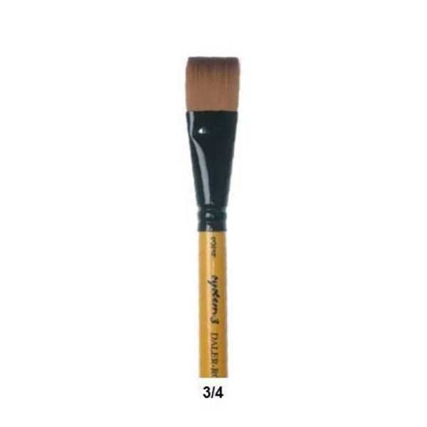 Picture of Daler Rowney System 3 Short Handle Flat Brush - No.3/4 (SY55)