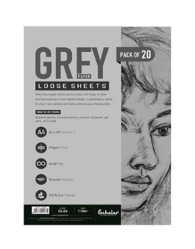 Picture of Scholar Grey Paper LooseSheets A4 170gsm Pack 20