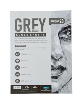 Picture of Scholar Grey Paper LooseSheets A3 170gsm Pack 20