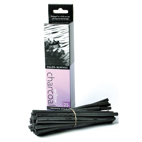 Picture of Daler Rowney Willow Charcoal - Medium (Sticks 25)