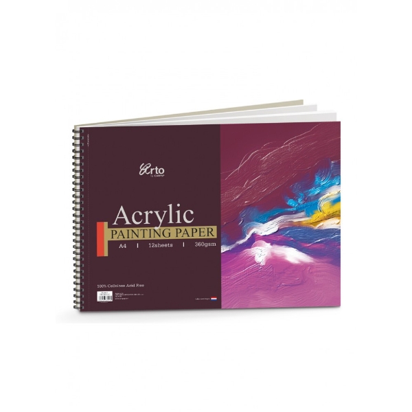 Picture of Campap Arto Acrylic Painting Paper Pad A4 12 Sheets 360gsm  (Spiral)