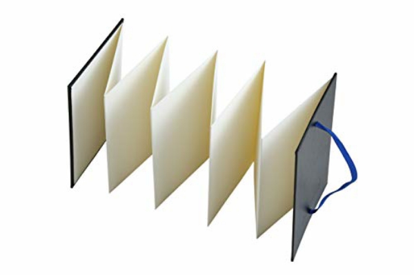 Picture of Brustro Artists Fanfold Watercolour Book 100% Cotton Mouldmade 300 GSM Cold Pressed 10.5x15cm.(9 Folds/18 Sides)