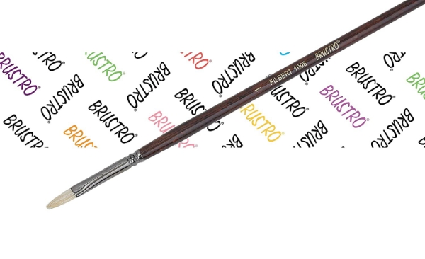 Picture of Brustro Series - 1008 White Bristle Filbert Brush No.1