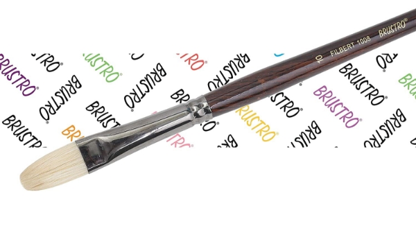 Picture of Brustro SR-1008 White Bristle Flibert Brush No.10
