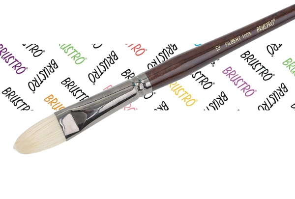 Picture of Brustro SR-1008 White Bristle Flibert Brush No.12
