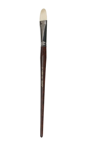 Picture of Brustro SR-1008 White Bristle Flibert Brush No.12