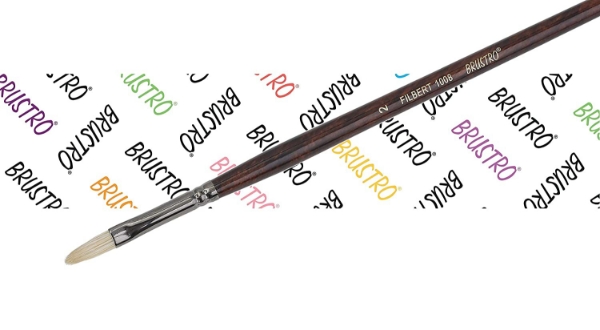 Picture of Brustro Series - 1008 White Bristle Filbert Brush No.2