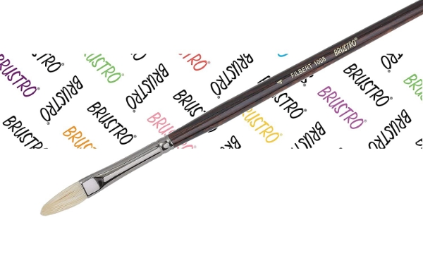 Picture of Brustro Series - 1008 White Bristle Filbert Brush No.4