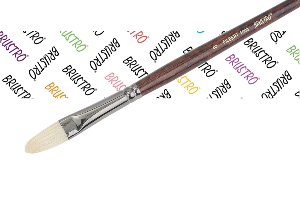 Picture of Brustro SR-1008 White Bristle Flibert Brush No.8
