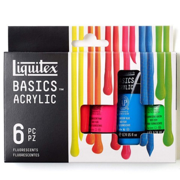 Picture of Liquitex Basics Acrylic Colours - Set of 6 Flourescent (22ml)