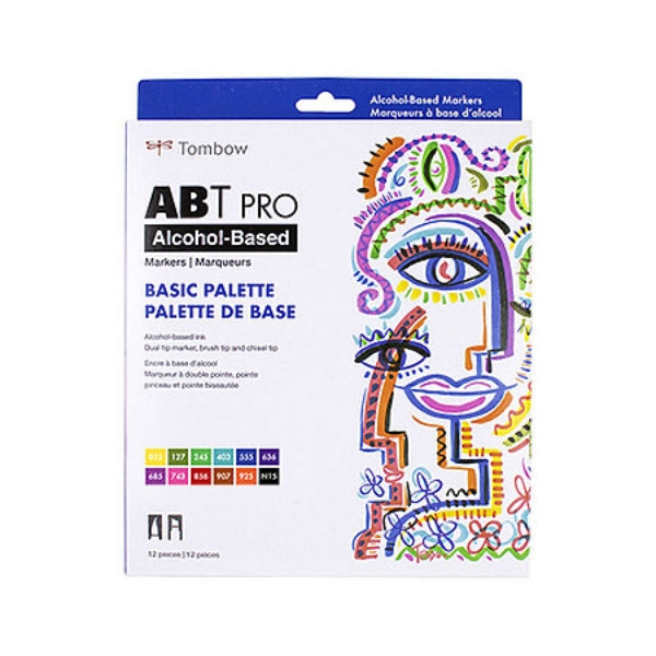 Picture of Tombow ABT Pro Alcohol Based Markers - Set of 12 (Basic Palette)