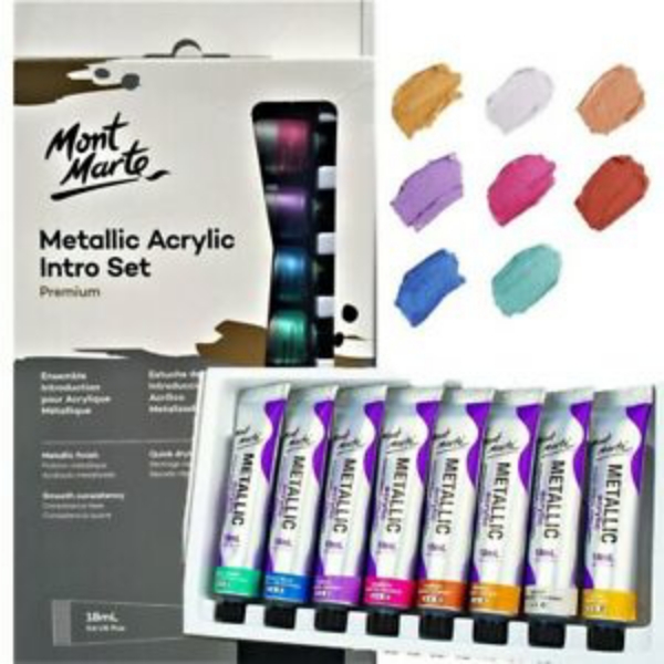 Picture of Mont Marte Metallic Acrylic Intro Set - 8 Pieces (18ml)